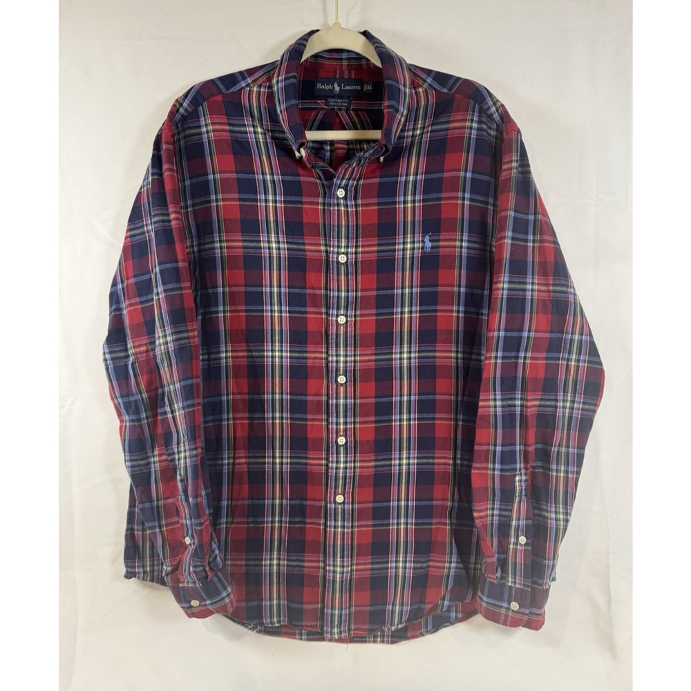 Polo Ralph Lauren Blake Button Down Plaid Navy Long Sleeve Old Money Asthetic